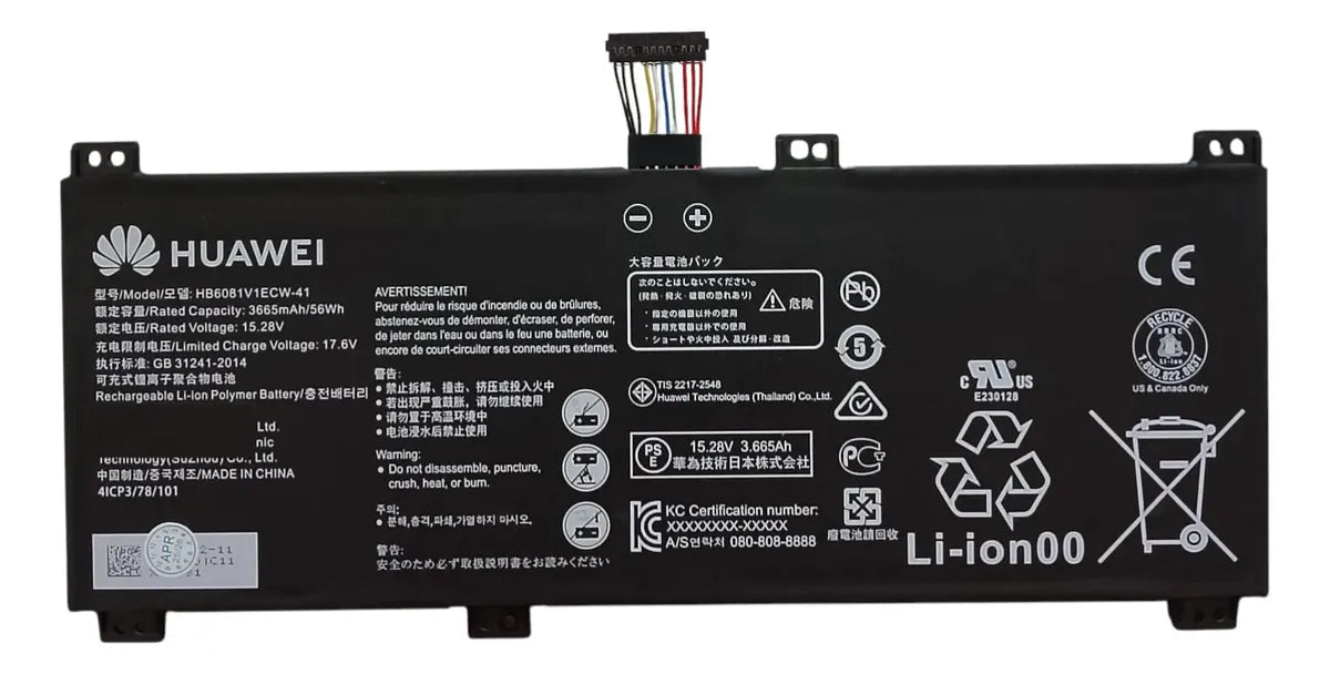 Bateria Original HB6081V1ECW-41 Huawei Magicbook Pro 2020 10 LINEAS