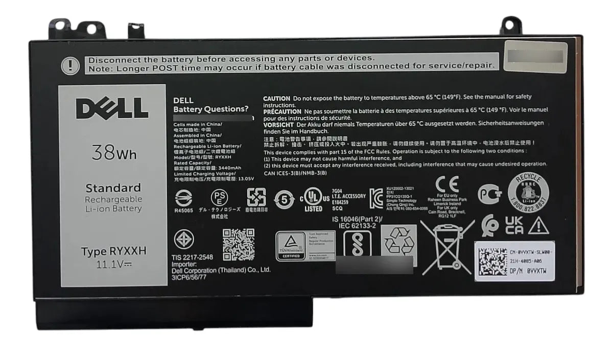 BATERIA ORIGINAL RYXXH DELL LATITUDE 12 E5450 E5550 E5250 E5270 09P4D2 9P4D2