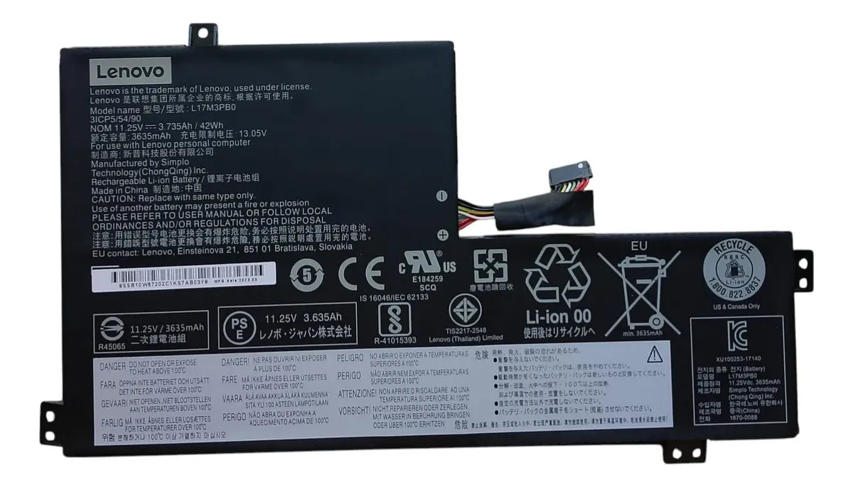 BATERÍA ORIGINAL L17M3PB0 LENOVO CHROMEBOOK 500E-81ES 5B10Q13163