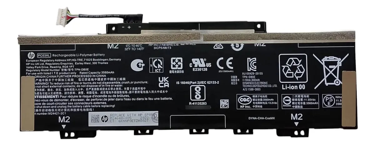 BATERIA ORIGINAL PC03XL HP Pavilion x360 14 15 TPN-DB0E M24648-005 HSTNN-OB1W