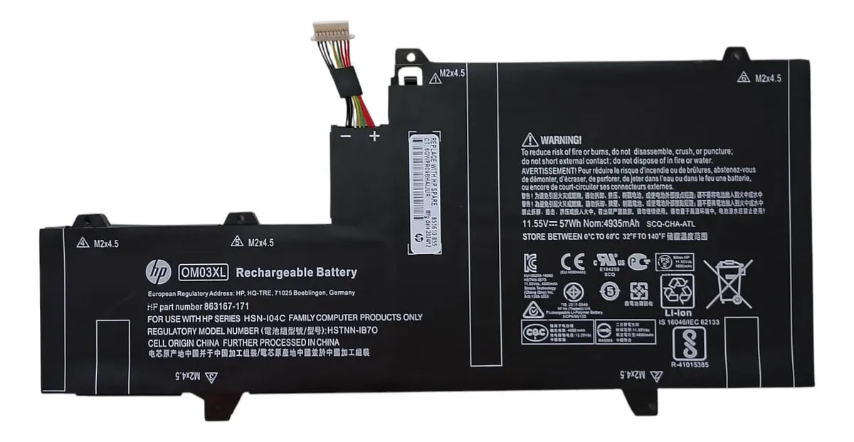 BATERIA ORIGINAL OM03XL HP ELITEBOOK X360 1030 G2 HSN-I04C SERIE 863280-855
