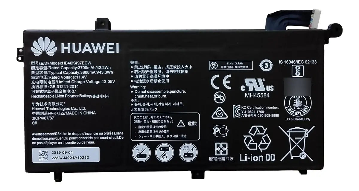 BATERIA ORIGINAL HB46K497ECW Huawei MateBook D 2018 PL-W19 MRC-W50 W60 W70