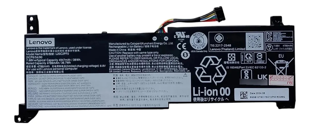 BATERIA ORIGINAL L20C2PF0 LENOVO V14 V15 V17 G2-ITL L20M2PF0 L20L2PF0