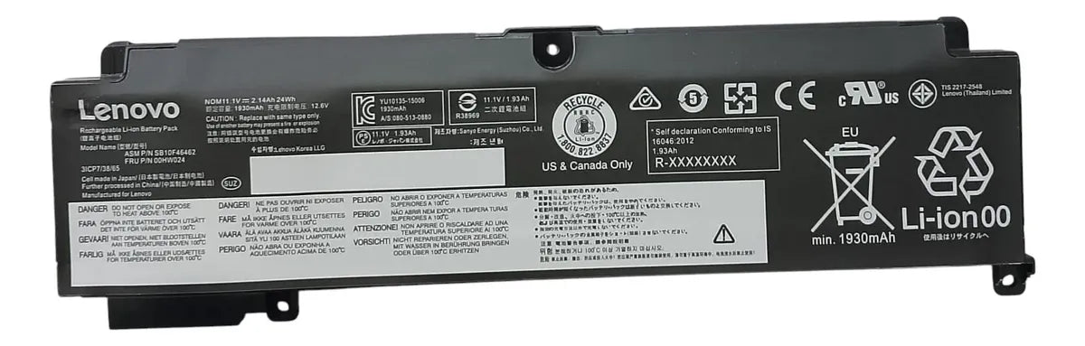 BATERIA ORIGINAL 00HW024 LENOVO THINKPAD T460S T470S 01AV405 01AV406 01AV407