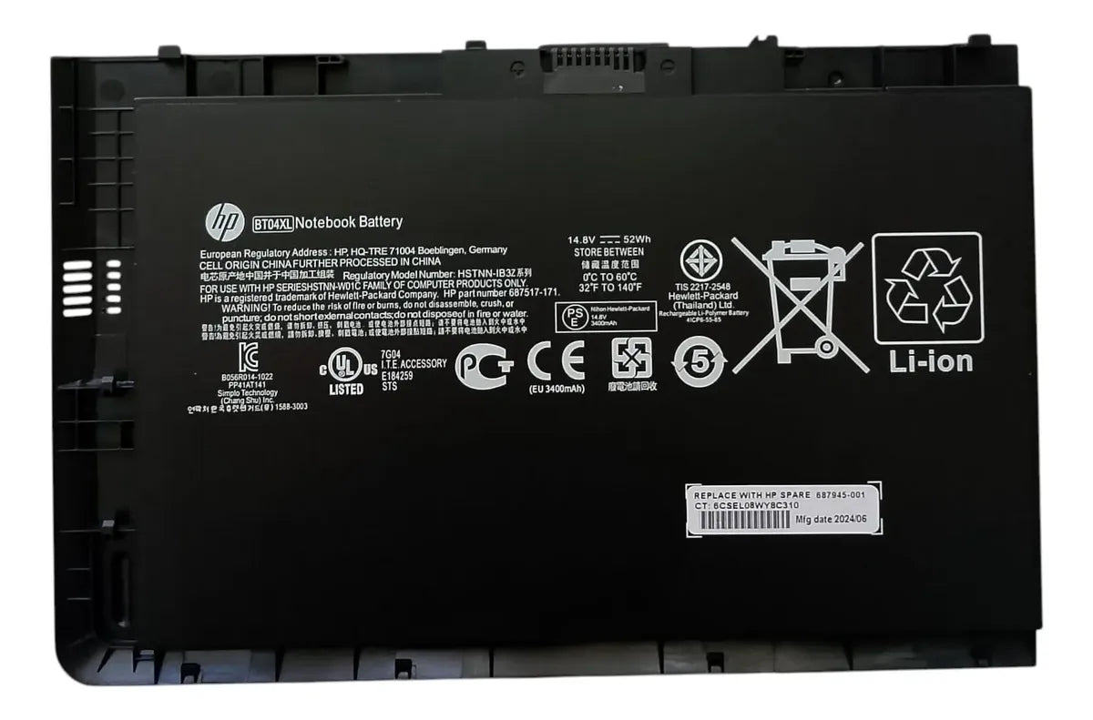 BATERIA ORIGINAL BT04XL HP EliteBook Folio 9470m HSTNN-IB3Z HSTNN-DB3Z