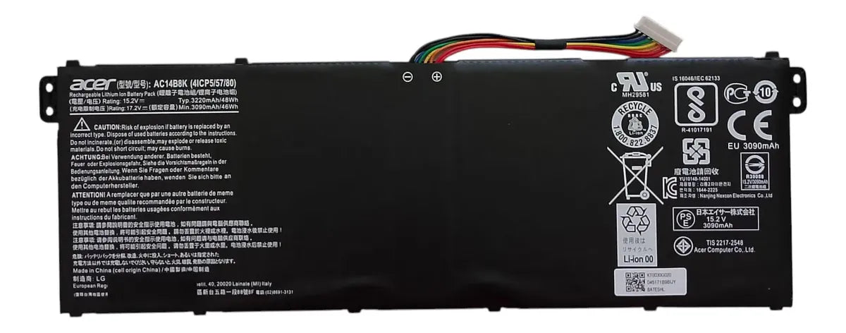 BATERIA ORIGINAL AC14B8K ACER ASPIRE ES1-511 ES1-520 V3-371 V3-111 E5-771G