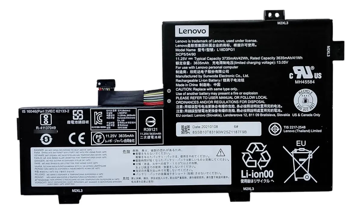 BATERIA ORIGINAL L18D3PG1 LENOVO CHROMEBOOK 100E 300E 500E TIPO B