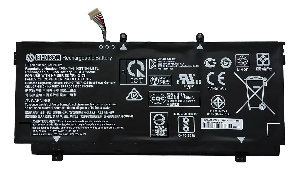 BATERIA ORIGINAL SH03XL HP Spectre X360 13-AC013DX 859026-421 859356-855