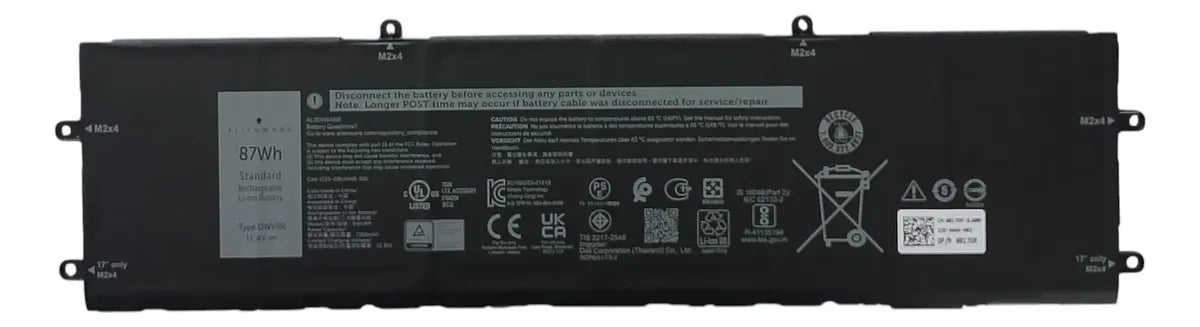 BATERIA ORIGINAL DWVRR DELL ALIENWARE X15 R1 R2 X17 R1 R2 SERIES 0817GN 0NR6MH