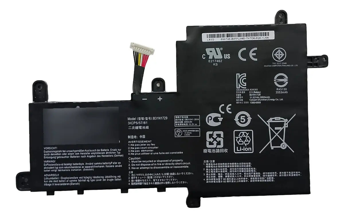 BATERIA ORIGINAL B31N1729 ASUS VivoBook S15 S530F S530UA S530UN X530FN S530UF