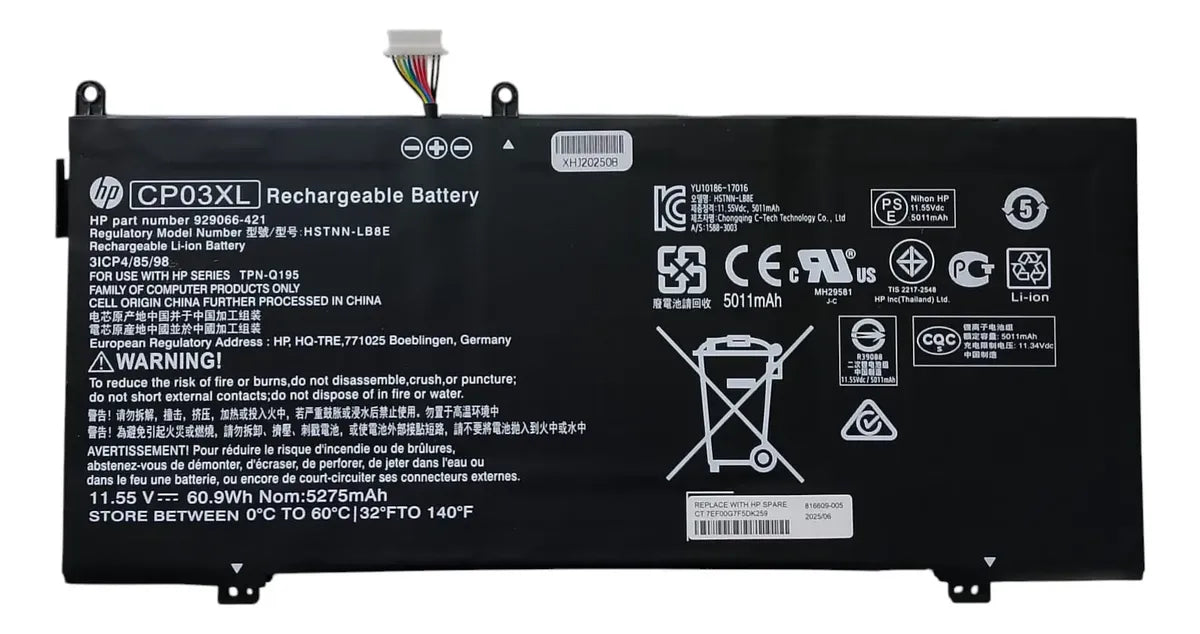 BATERIA ORIGINAL CP03XL HP SpectreX360 13 X360 13-ae000 13-ae011dx 13-ae012dx