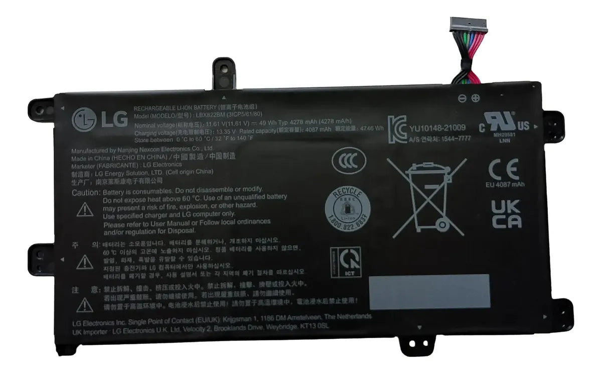 BATERIA ORIGINAL LBX822BM LG 15UD50Q 15UD50Q-GX30K 15UD50Q-GX50K 3ICP5/61/80