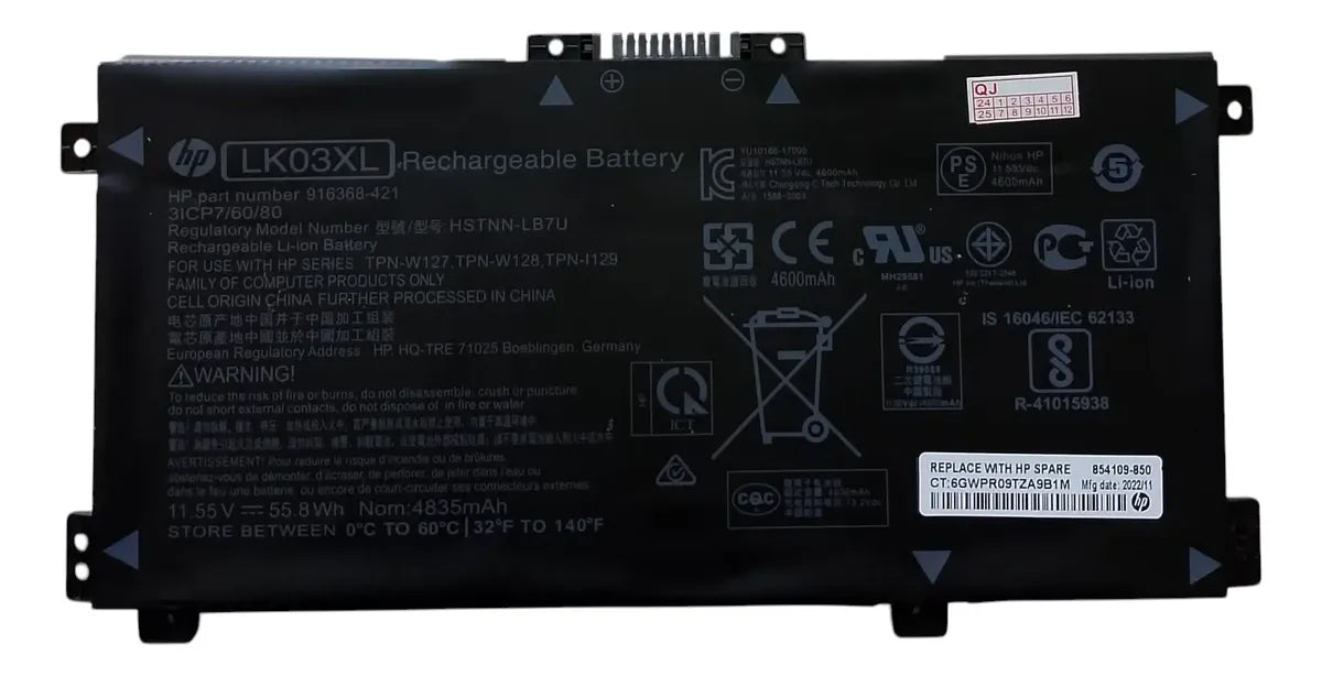 BATERIA ORIGINAL LK03XL HP Envy X360 15-BP 15-BQ 15-CN 916368-541 L09281-855