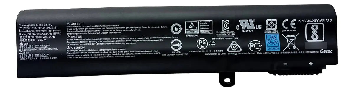 BATERIA ORIGINAL BTY-M6H MSI GE62VR GE72 GE72VR GL62 GL62M GP62