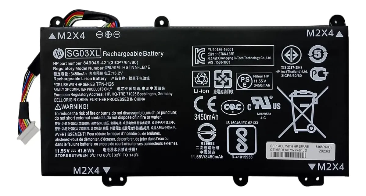 BATERIA ORIGINAL SG03XL HP Envy 17-U011NR M7-U 849315-850 HSTNN-LB7F