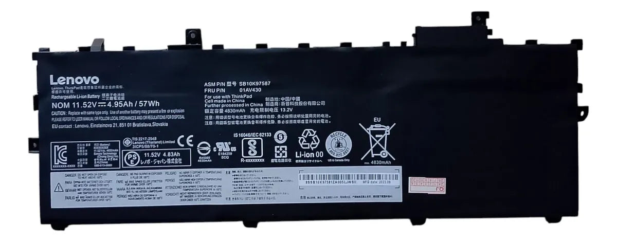 BATERIA ORIGINAL LENOVO THINKPAD X1 CARBON 5th G6 SERIES 01AV494 01AV429