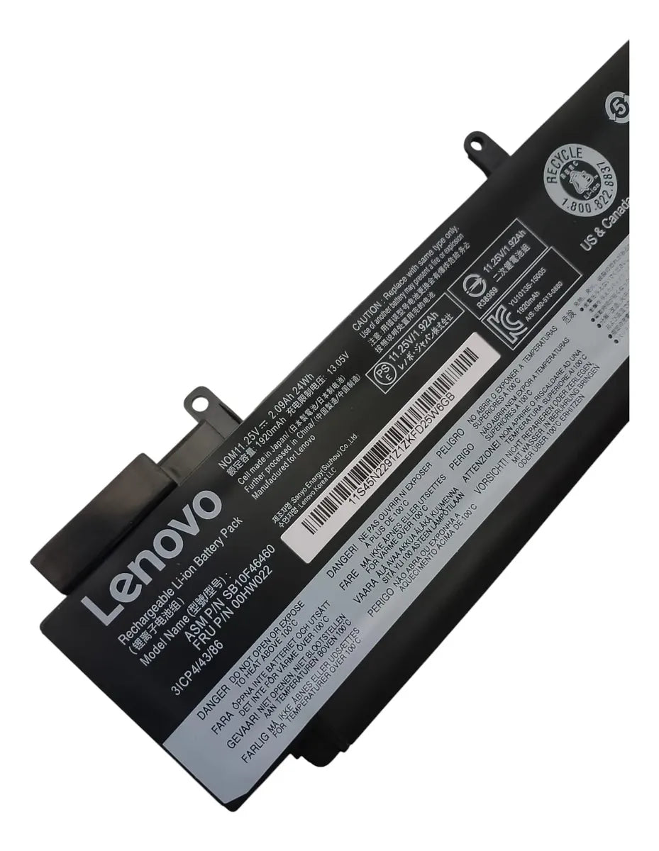 BATERIA ORIGINAL 00HW022 LENOVO THANKPAD T460S T470S SB10F46461