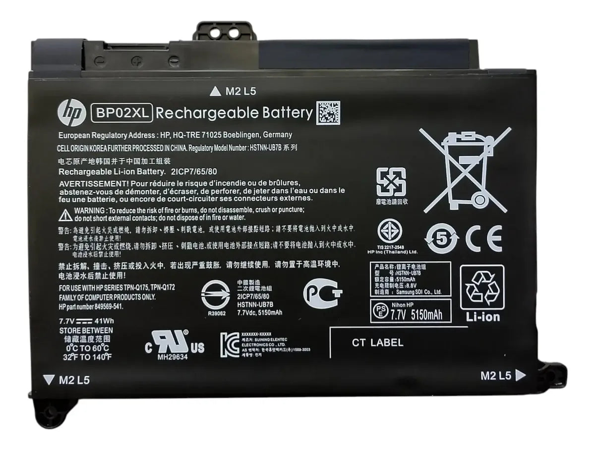 BATERIA ORIGINAL BP02XL HP Pavilion 15-AU 15-AW HSTNN-LB7H HSTNN-UB7B