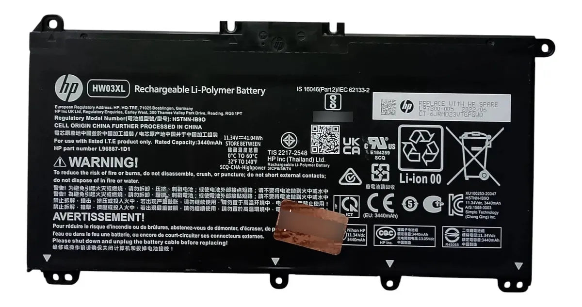 BATERIA ORIGINAL HW03XL HP PAVILION 15 15-EG0067ST 15-EG0027OD L97300-005
