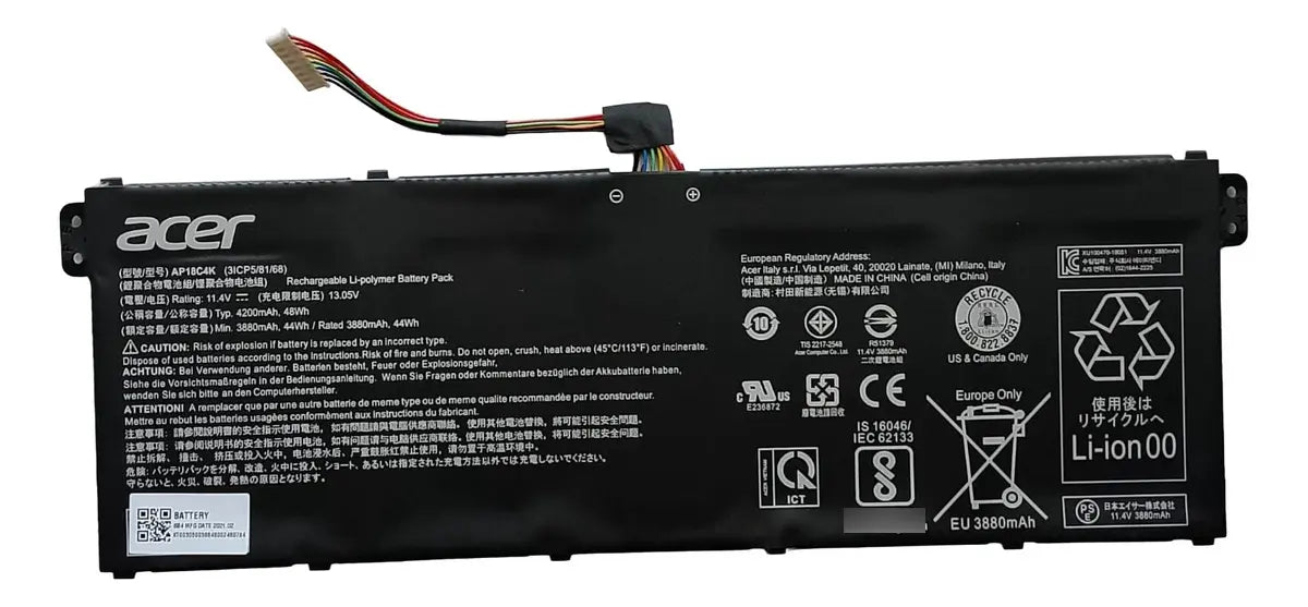 BATERIA ORIGINAL AP18C4K Acer Aspire A515-43 A515-43-R-19-LA515-43-R057