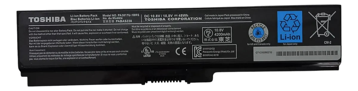 BATERIA ORIGINAL PA3817U-1BRS TOSHIBA SATELLITE L745 L750 L755 L755D P775D P755D&nbsp;