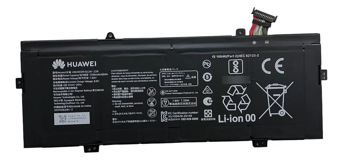 Batería ORIGINAL HB4593R1ECW-22C HUAWEI MATEBOOK 14 2020 2021 AMD R5 R7 12 LINEAS