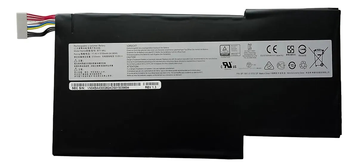 BATERIA ORIGINAL BTY-M6J MSI GS63 8RE 7RD 7RF GS63VR 6RF Stealth MS-16K2