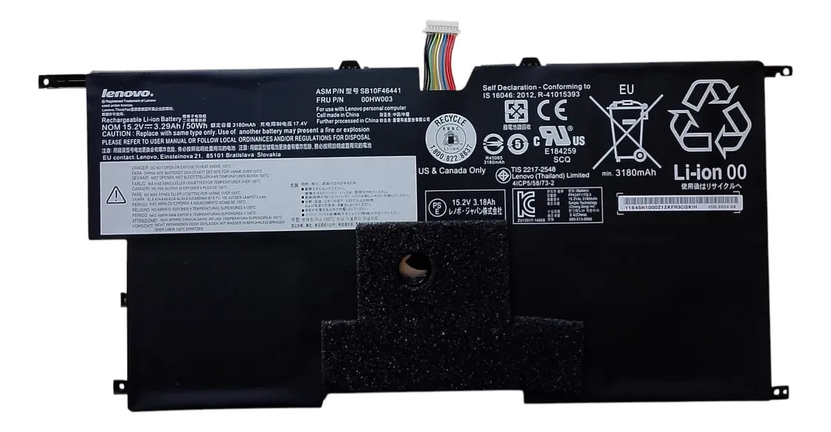 BATERIA ORIGINAL 00HW003 LENOVO THINKPAD X1 CARBON GEN 3 (3ª) 2015
