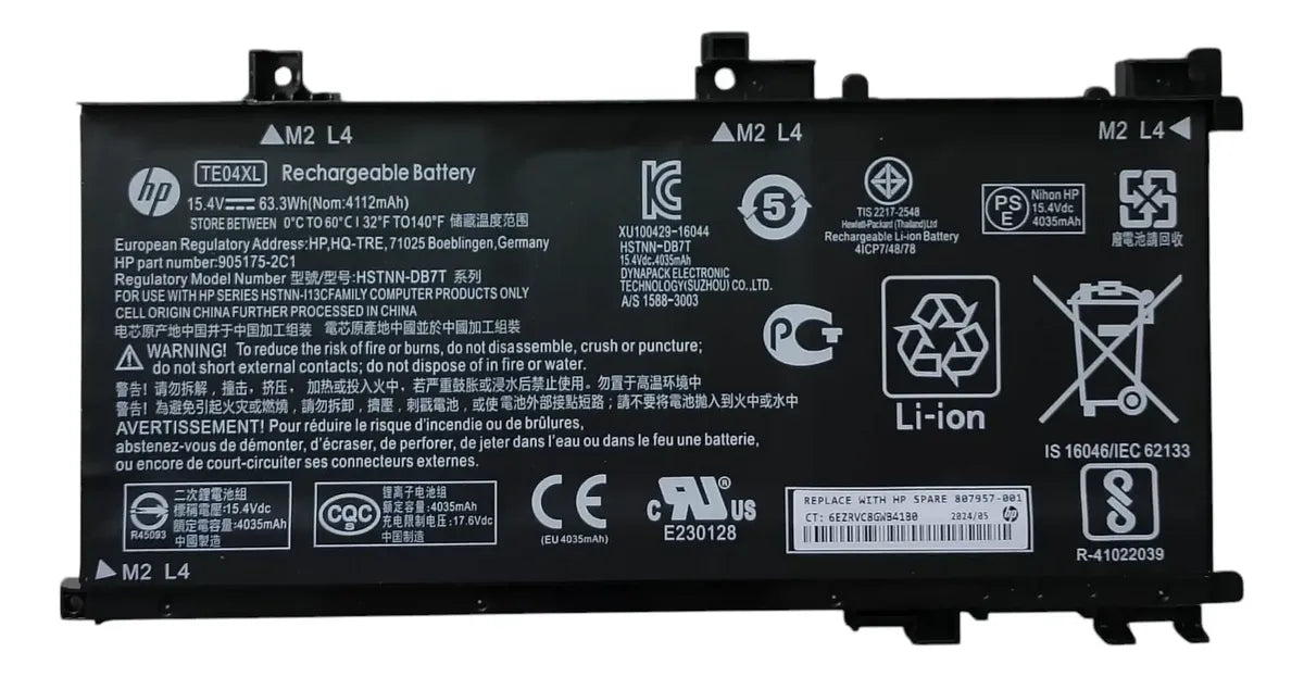 BATERIA ORIGINAL TE04XL HP Omen 15-AX200NA 15-BC200NB 905175-271 HSTNN-DB7T