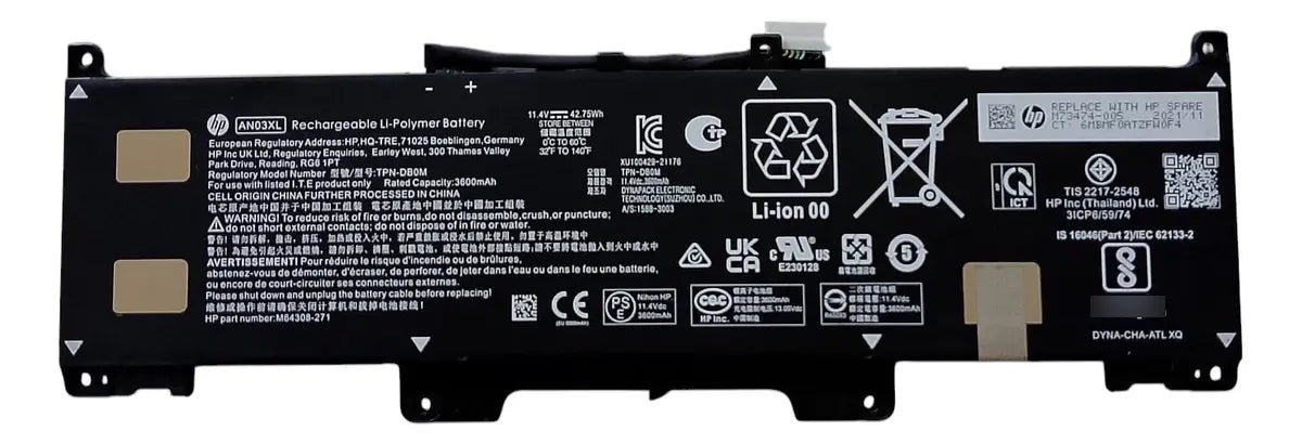 BATERIA ORIGINAL AN03XL HP Pro x360 Fortis 11 G9 M64308-2C1 HSTNN-OB3D
