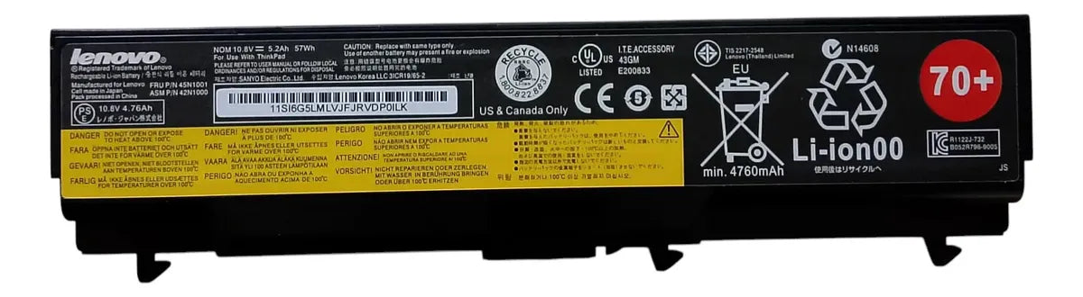 BATERIA ORIGINAL 45N1001 LENOVO THINKPAD T430 T530 W530 L430 70+ 45N1000
