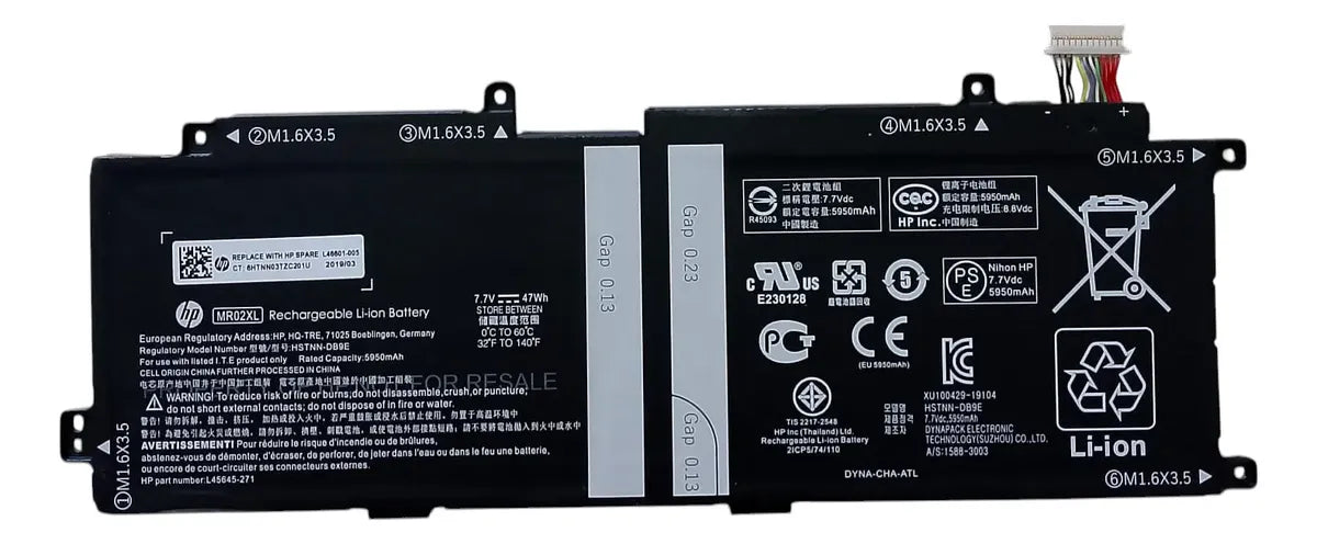 BATERIA ORIGINAL MR02XL HP Elite x2 G4 HSTNN-DB9E L45645-2C1