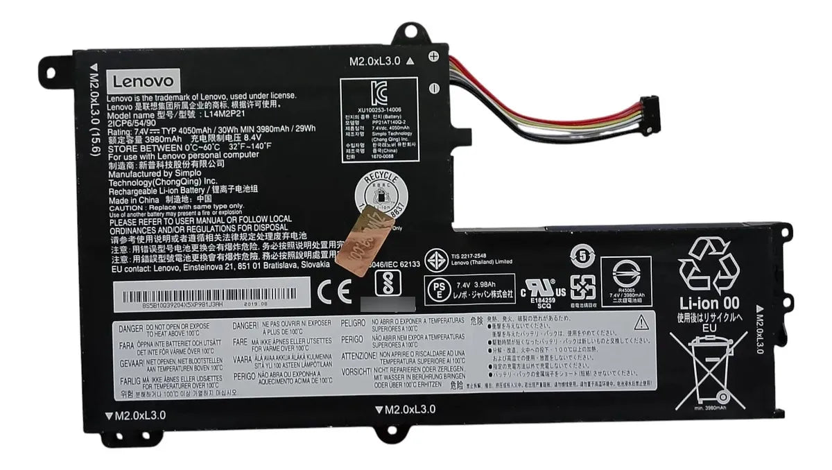BATERIA ORIGINAL L14M2P21 LENOVO IDEAPAD 720-15IKB 310S-14ISK L14L2P21 TIPO A&nbsp;