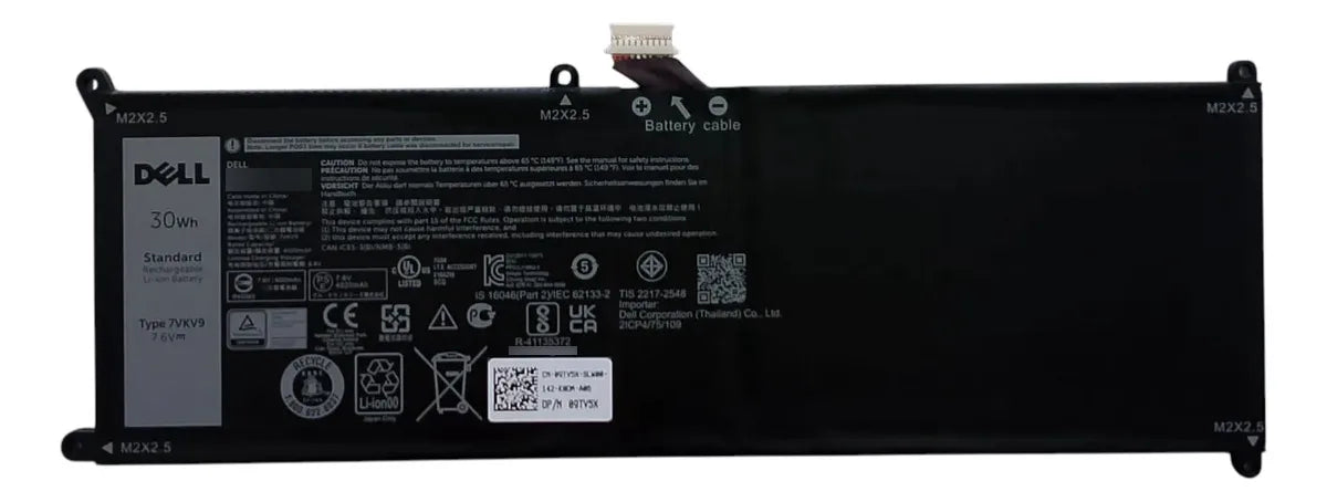 BATERIA ORIGINAL 7VKV9 DELL XPS 12 9250 LATITUDE 12 7275 SERIES 9TV5X 0V55D0