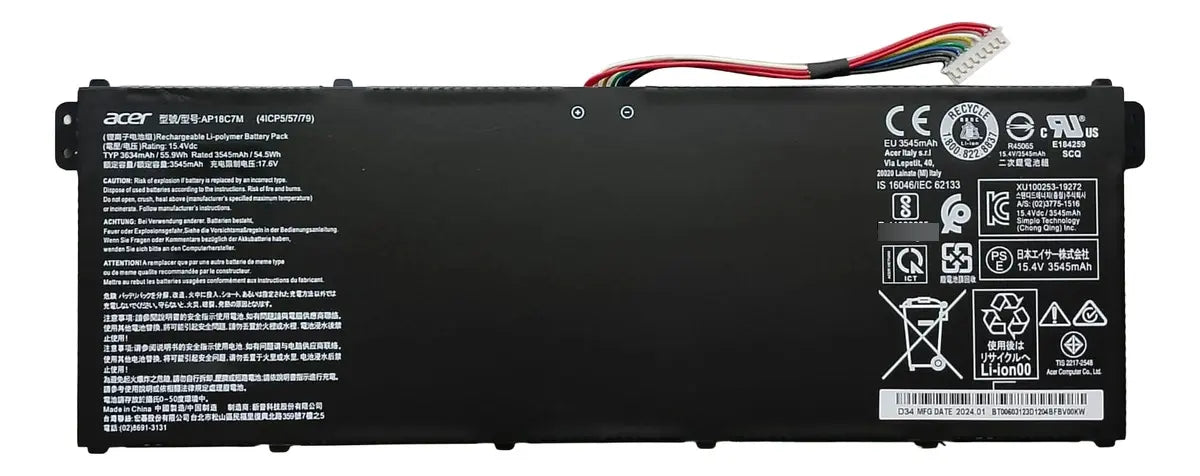 BATERIA ORIGINAL AP18C7M Acer Swift 3 5 SF313-52 SF313-53 SF514-54T SP513
